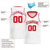 Custom Stitched Basketball Jersey for Men, Women And Kids White-Red