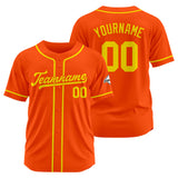 Custom Baseball Jersey Stitched Design Personalized Hip Hop Baseball Shirts Orange-Yellow