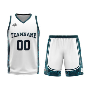 Custom White Dark Green Basketball Jersey Uniform Suit Printed Your Logo Name Number