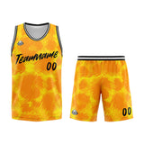 Custom Basketball Jersey Uniform Suit Printed Your Logo Name Number Leopard Print&Yellow