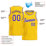 Custom Stitched Basketball Jersey for Men, Women And Kids Yellow-Purple-White