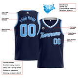 Custom Stitched Basketball Jersey for Men, Women  And Kids Navy-Light Blue