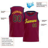 Custom Basketball Jersey Crimson-Yellow-Black