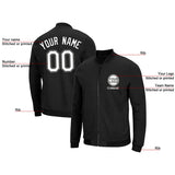 Custom Long Sleeve Windbreaker Jackets Uniform Printed Your Logo Name Number Black-White-Gray