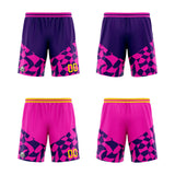 Custom Reversible Basketball Suit for Adults and Kids Personalized Jersey Purple&Pink