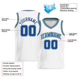 Custom Stitched Basketball Jersey for Men, Women And Kids White-Royal-Kelly Green