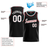 Custom Stitched Basketball Jersey for Men, Women And Kids Black-White-Teal-Red