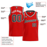 Custom Stitched Basketball Jersey for Men, Women  And Kids Red-Dark Gray