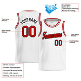 Custom Stitched Basketball Jersey for Men, Women And Kids White-Red-Black