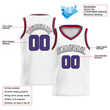 Custom Stitched Basketball Jersey for Men, Women And Kids White-Purple-Black-Red