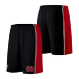 Custom basketball jersey shorts for men and women. Embroidered and printed name, number and logo Black