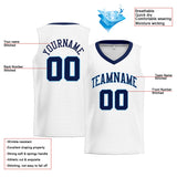 Custom Stitched Basketball Jersey for Men, Women And Kids White-Navy-Light Blue