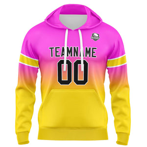 Custom Gradient Hoodie For Man Woman Girl Boy Print Your Logo Name Number Pink&Yellow