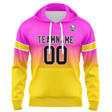 Custom Gradient Hoodie For Man Woman Girl Boy Print Your Logo Name Number Pink&Yellow