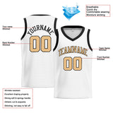 Custom Stitched Basketball Jersey for Men, Women And Kids White-Black-Gold