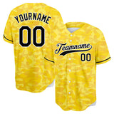 Custom Full Print Design Yellow Camouflage Baseball Jersey