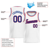 Custom Stitched Basketball Jersey for Men, Women And Kids White-Royal-Red