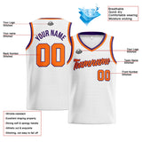 Custom Stitched Basketball Jersey for Men, Women  And Kids White-Orange-Purple