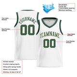 Custom Stitched Basketball Jersey for Men, Women And Kids White-Green-Cream