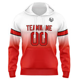 Custom Gradient Hoodie For Man Woman Girl Boy Print Your Logo Name Number White&Red