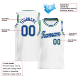 Custom Stitched Basketball Jersey for Men, Women And Kids Kelly White-Blue-Teal