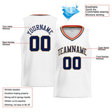 Custom Stitched Basketball Jersey for Men, Women And Kids White-Navy-Gold-Red