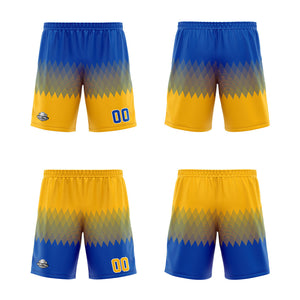 Custom Reversible Basketball Suit for Adults and Kids Personalized Jersey Blue-Yellow