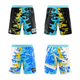 Custom Reversible Basketball Suit for Adults and Kids Personalized Jersey Yellow&Light Blue