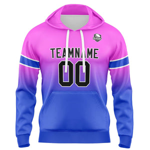 Custom Gradient Hoodie For Man Woman Girl Boy Print Your Logo Name Number Pink&Blue