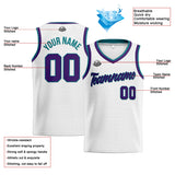 Custom Stitched Basketball Jersey for Men, Women  And Kids White-Purple-Teal