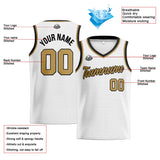 Custom Stitched Basketball Jersey for Men, Women  And Kids White-Gold-Black