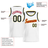 Custom Stitched Basketball Jersey for Men, Women And Kids White-Red-Navy-Yellow