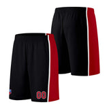 Custom basketball jersey shorts for men and women. Embroidered and printed name, number and logo Black