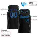 Custom Stitched Basketball Jersey for Men, Women And Kids Black-Blue-Teal