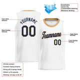 Custom Stitched Basketball Jersey for Men, Women And Kids White-Black-Glod