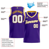 Custom Stitched Basketball Jersey for Men, Women  And Kids Purple-White-Yellow