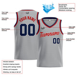 Custom Stitched Basketball Jersey for Men, Women  And Kids Gray-Navy-Red