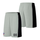 Custom basketball jersey shorts for men and women. Embroidered and printed name, number and logo Grey