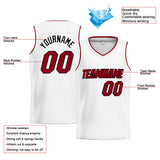 Custom Stitched Basketball Jersey for Men, Women And Kids White-Red-Black