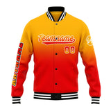 Custom Gradient Varsity Jacket Letterman jacket for Men, Women and Youth Light Orange Red