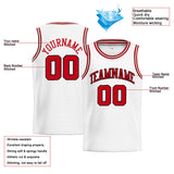 Custom Stitched Basketball Jersey for Men, Women And Kids White-Red-Black