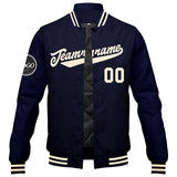 Custom Varsity Jacket Letterman jacket for Men, Women and Youth Navy Cream