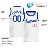 Custom Stitched Basketball Jersey for Men, Women And Kids White-Royal-Red