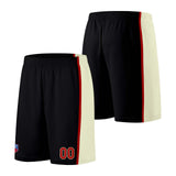 Custom basketball jersey shorts for men and women. Embroidered and printed name, number and logo Black&Cream