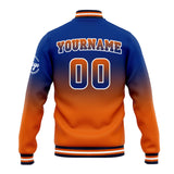 Custom Gradient Varsity Jacket Letterman jacket for Men, Women and Youth Royal Orange