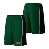 Custom basketball jersey shorts for men and women. Embroidered and printed name, number and logo Dark Green