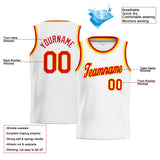 Custom Stitched Basketball Jersey for Men, Women And Kids White-Red-Yellow