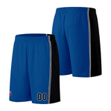 Custom basketball jersey shorts for men and women. Embroidered and printed name, number and logo Blue