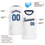 Custom Stitched Basketball Jersey for Men, Women And Kids White-Navy