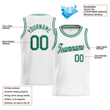 Custom Stitched Basketball Jersey for Men, Women And Kids White-Kelly Green